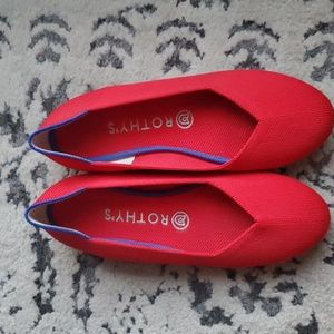 Rothys red ballet flats